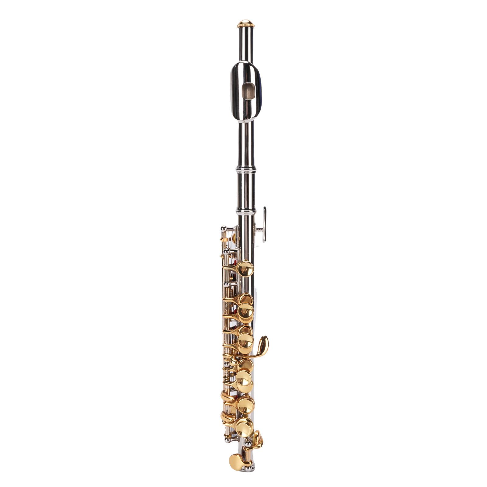 

Student Flute Instrument Silver Color White Copper Body Gold Key Student C Flute for Practice and Performance