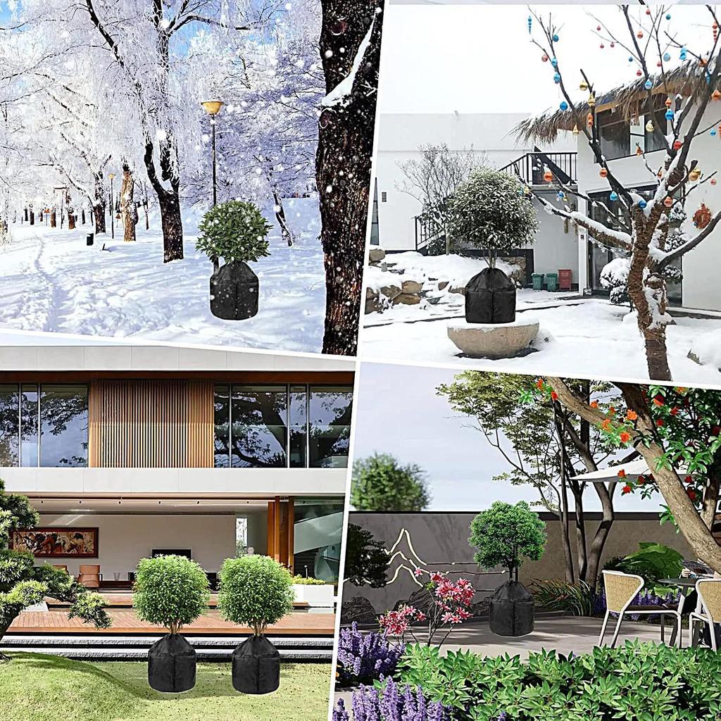 Pflanzenabdeckungen Für Winter-Isolierbeutel Mit Kordelzug Reißverschluss Blumentopfabdeckung Für Winter Für Blumen Sträucher Außenbereich Garten