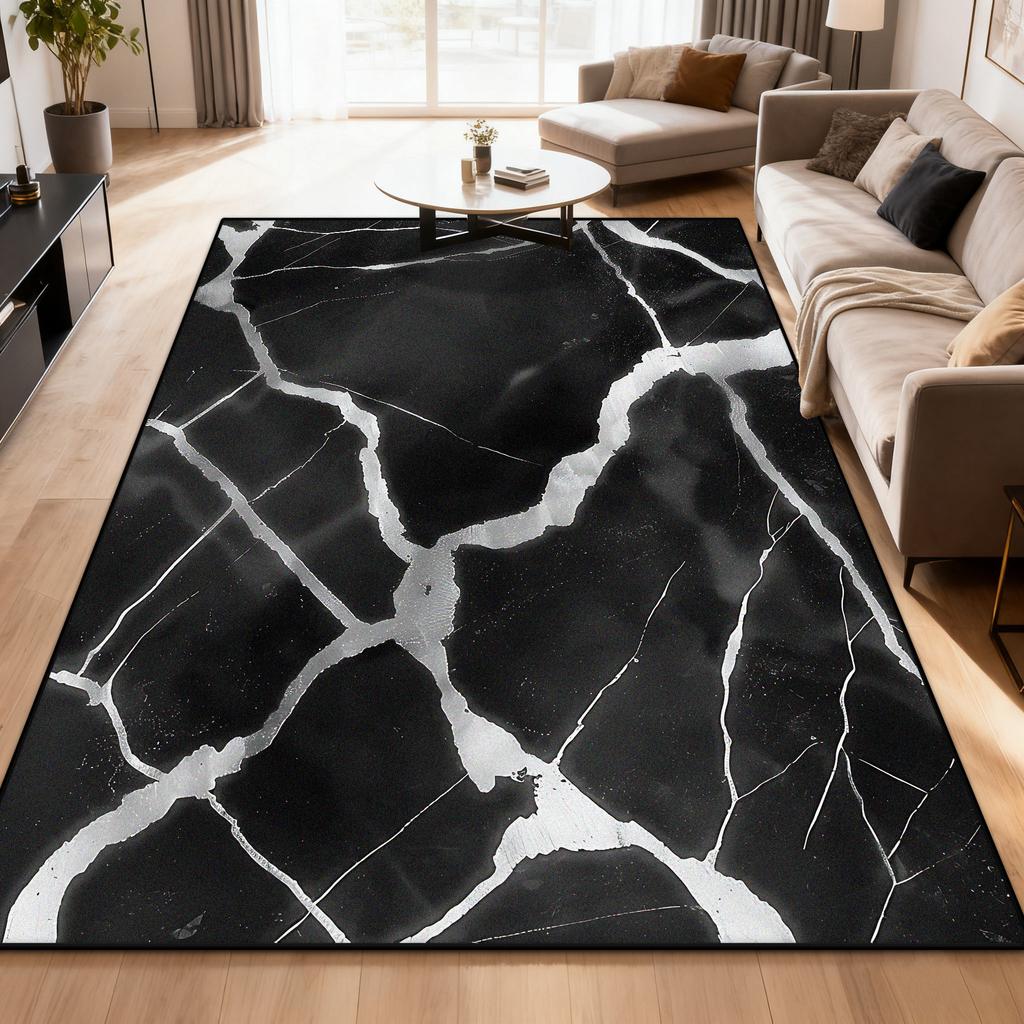 Abstract Marble Texture Carpet Living Room Nordic Decoration Sofa Area Rugs Non-slip Study Bedroom Balcony Washable Floor Mat