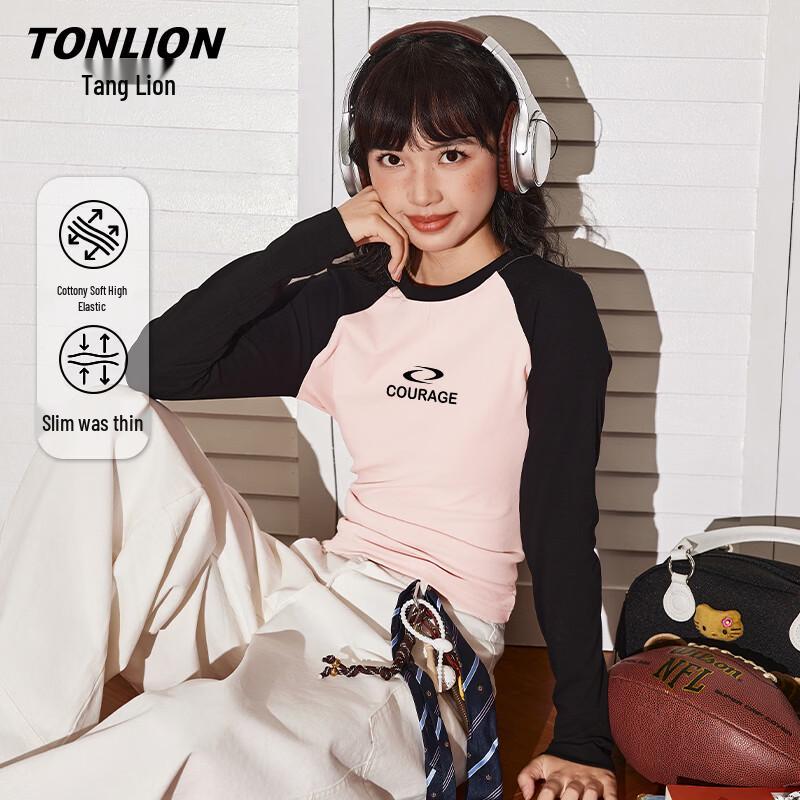 TonLion Women s Long Sleeve Slim-Fit Short T-Shirt M