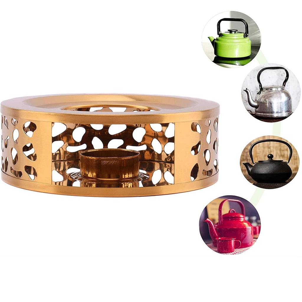 Buy Teaware Portable Golden Stand Practical Trivet Coffee Heater ...