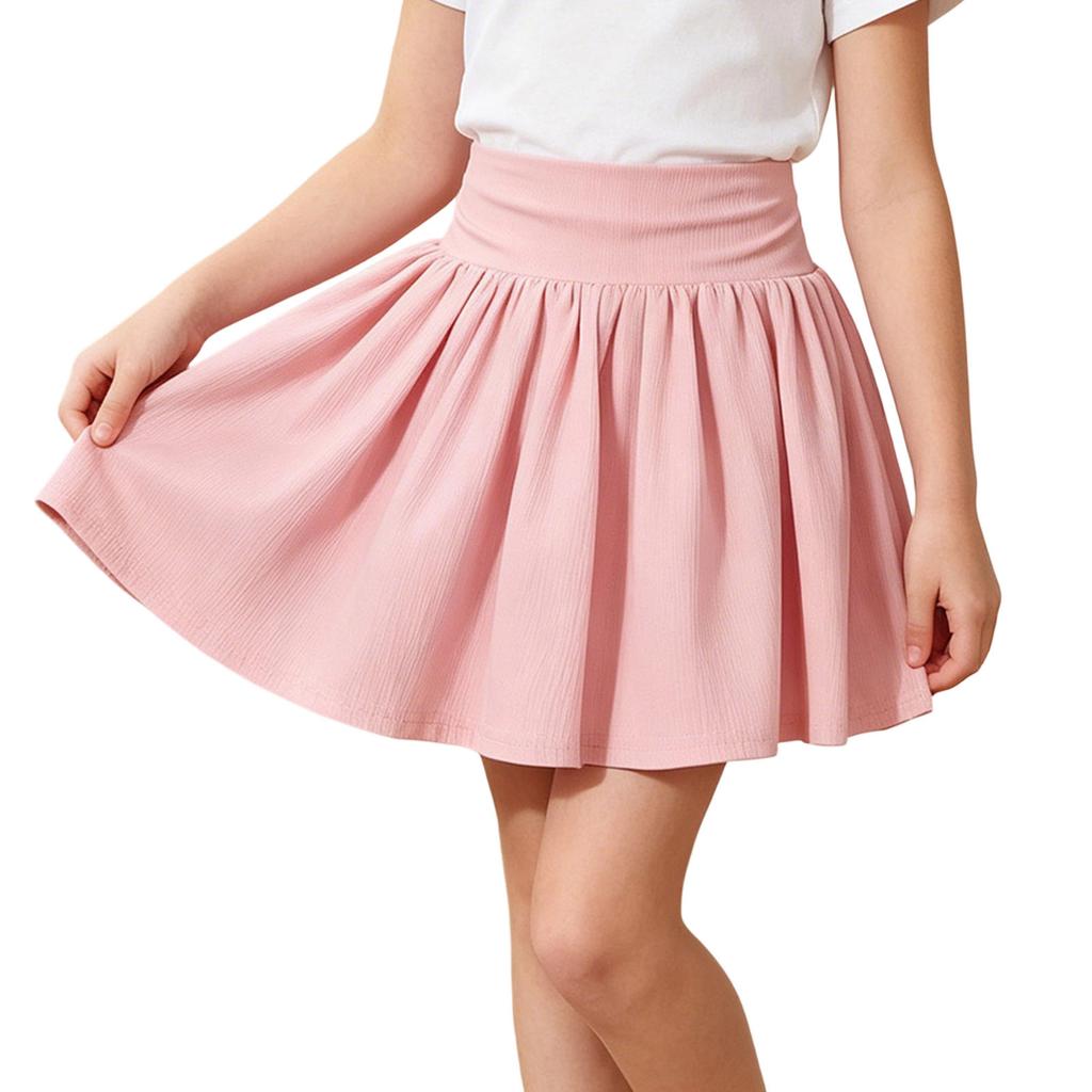 Girls High Waist Tennis Skirt Athletic Skirt Lightweight Stretchy Yoga Skirt Pleated Sports Skirt for Kids Activewear