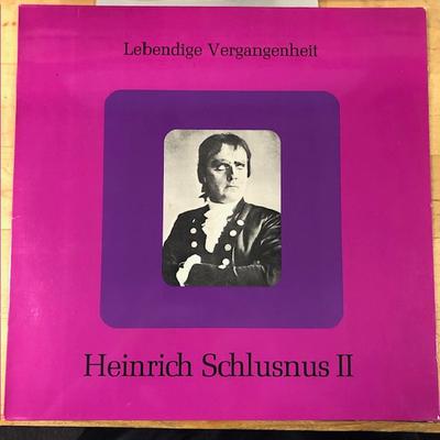 LP Record HEINRICH SCHLUSNUS  Heinrich Schlusnus II LV110 Lebendige Verga Austria Classical Used
