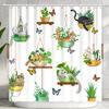 Raining Cats and Dogs Shower Curtain Funny Cartoon Cute Animal Hilarious Pets Playing Water Polyester Waterproof Bathroom Panels