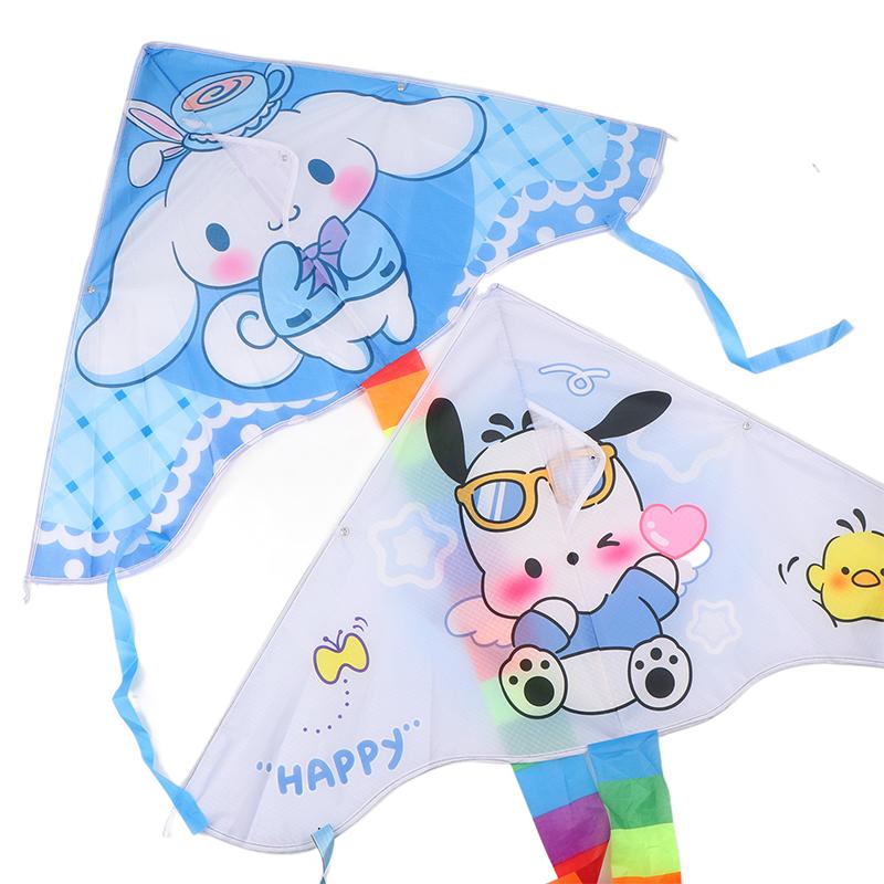 Cute Cartoon Colorful Triangle Kite Flying Toys Kite For Children Kids With 30M Kite String Outdoor Fun Sports Kites Toys