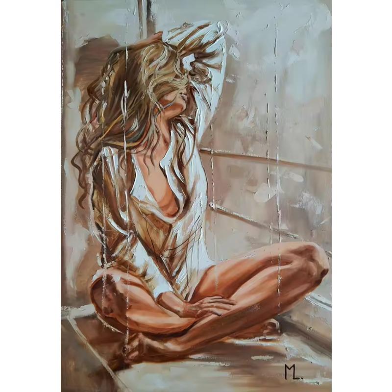 Figurenmalerei Sexy Frauen Strand Leinwand Ölgemälde Druck auf Leinwand Abstrakt Boho Porträt Poster Wandkunst Bilder Dekor