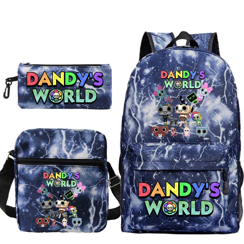 Dandy's world hot-selling children's backpack set, primary and secondary school bag, shoulder bag, casual pencil bag.