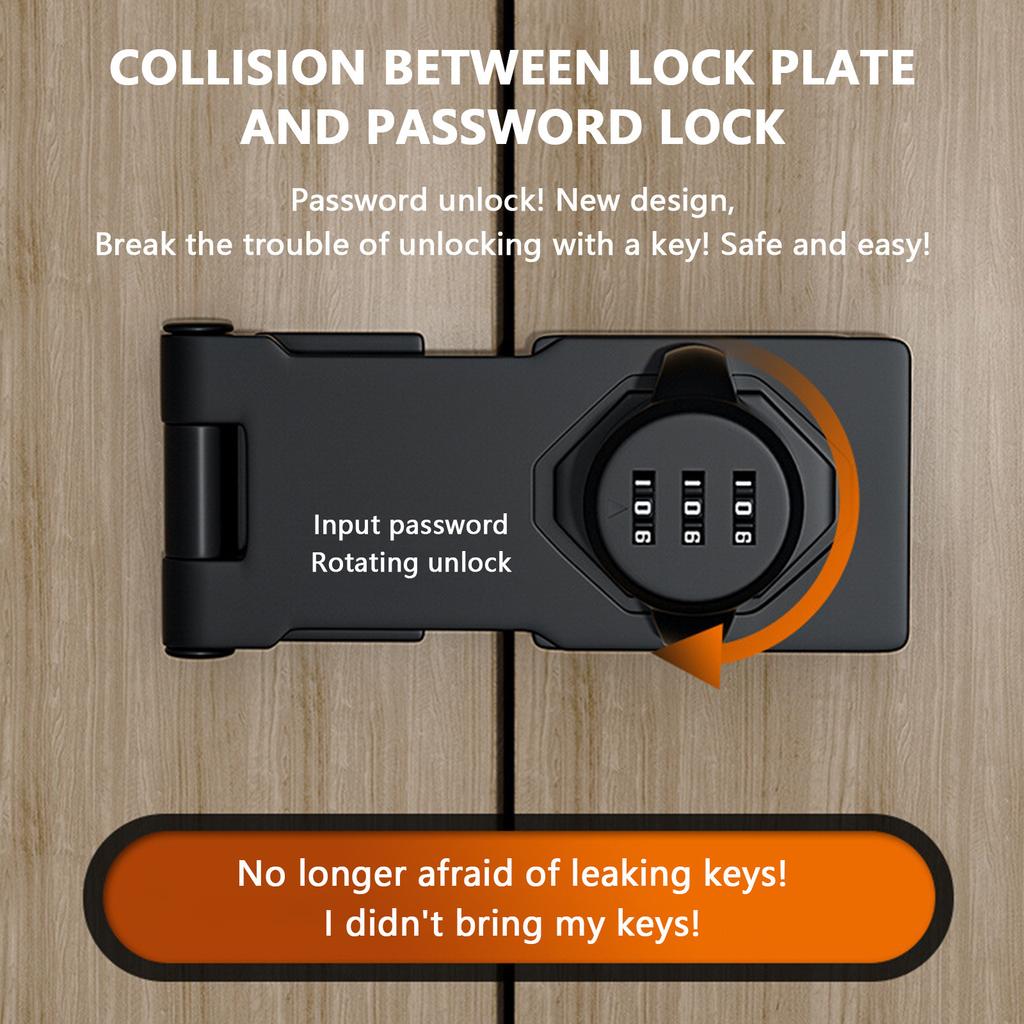 Stansad lösenordsskåpdörrlås, Kylskåpslås, Stöldsäkert lås för låda, Skåplås med dubbel öppning, Skjutdörrlås för arkivskåp