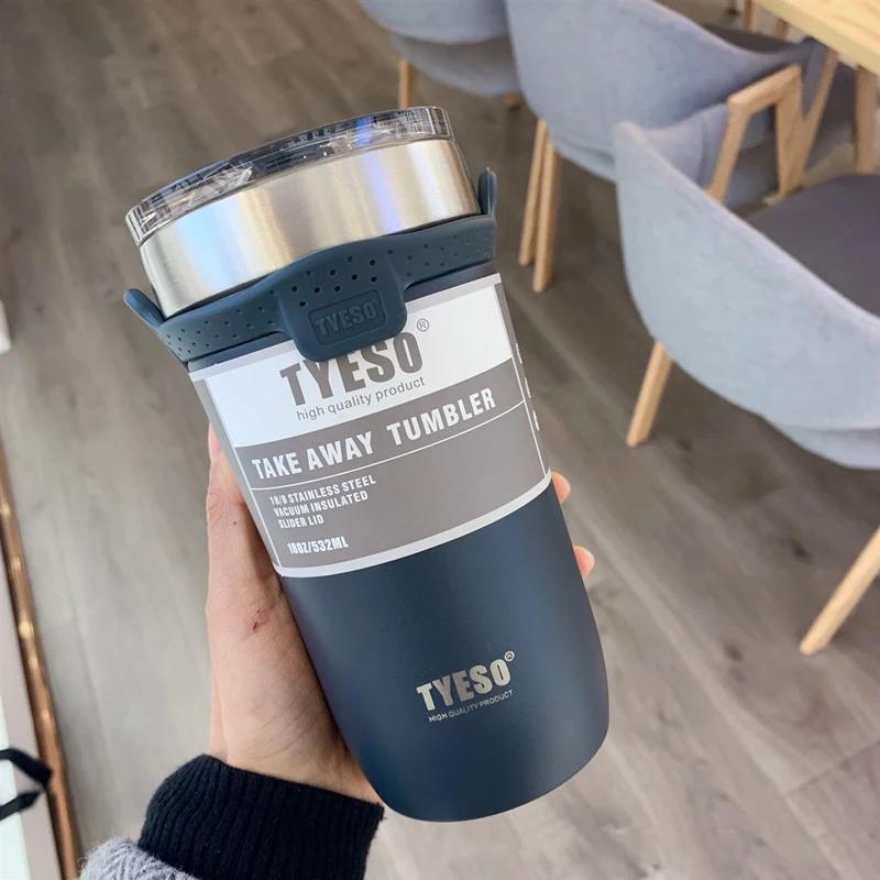 Double-layer Thickened Anti-fall Coffee Mug, Travel Car Thermos, 550/700ml New Fashion Stainless Steel Thermos, Gift