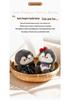 Navy Penguin Doll Keychain: Cute Heart Backpack Charm for Women