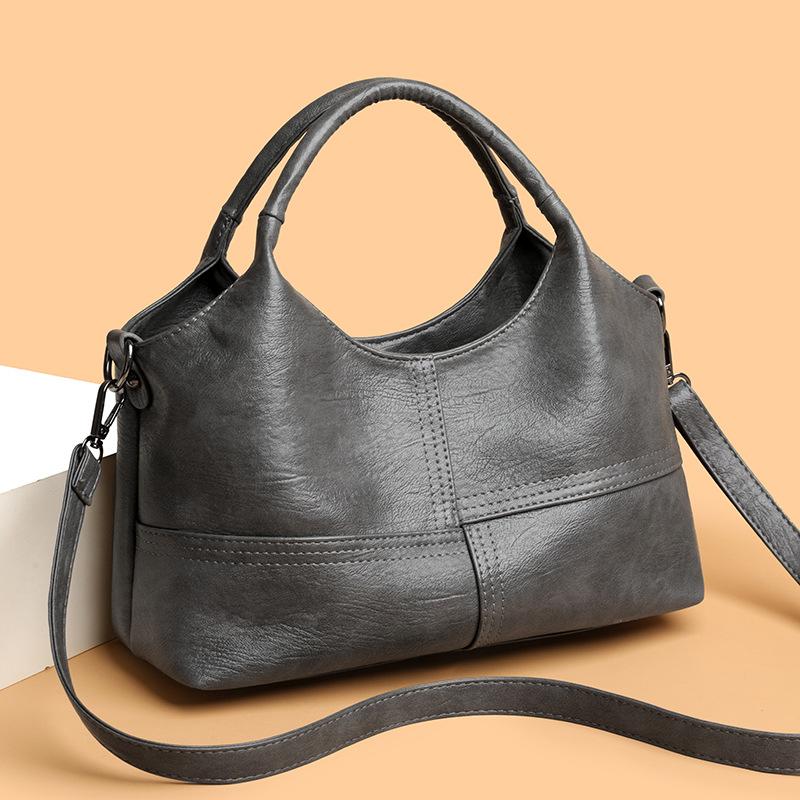 

Проста сумочка для жінки середнього віку - стильна, повсякденна, жіноча сумка через плече великої місткості сірий колір