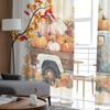 Thanksgiving Pumpkin Flower Truck Bedroom Transparent Sheer Curtains Holiday Decoration Window Voile Tulle Curtain