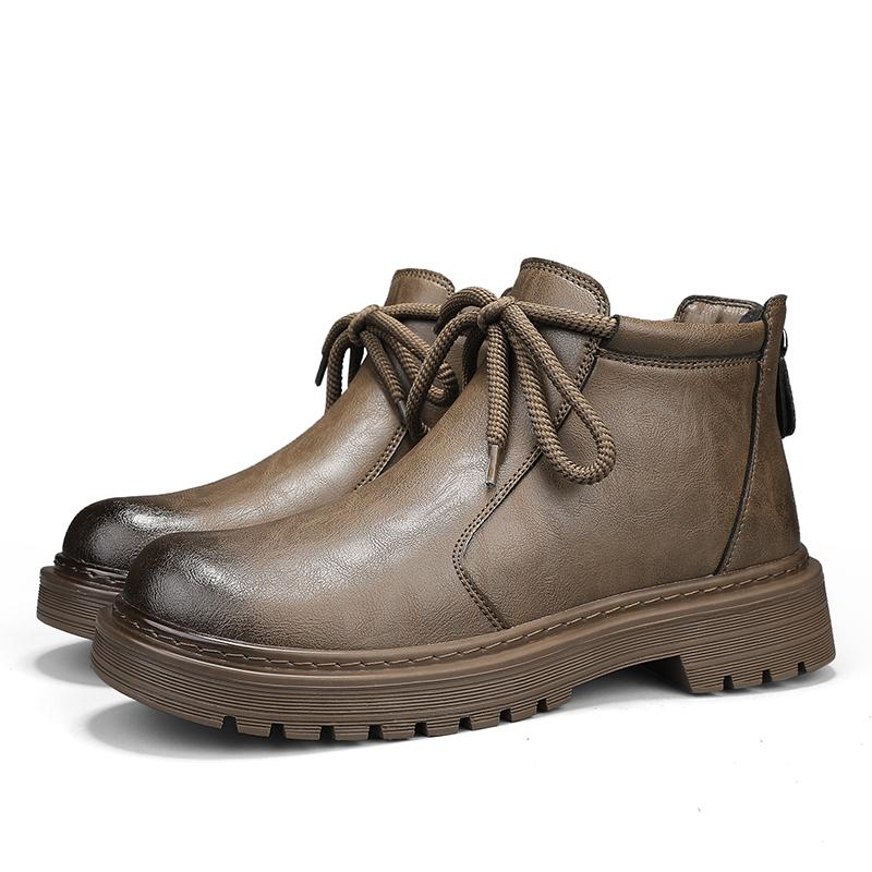 

Fashion Autumn and winter men s boots Classic retro design style Leisure outdoor motorcycle Daily adult business and office shoes Black 44 коричневый