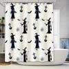 Halloween Shower Curtain Decorations Witch Pattern Waterproof Bathroom Liner for Home Decoration Multiple Sizes Available