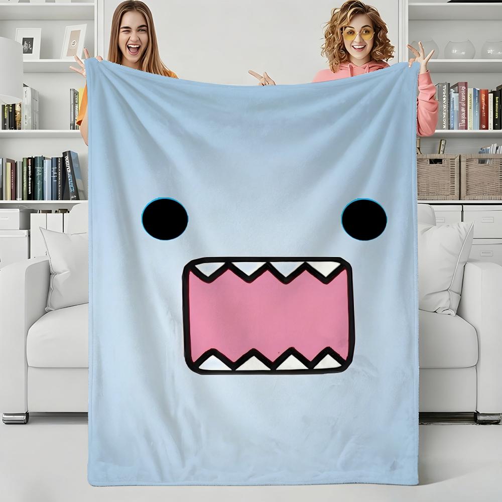 Character D-Domo-kuns Throw Flannel Blanket Perfect for Sofa Office Bed Travel Sleep Read Relax Camping four season use