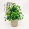 Kreativt Grönbladigt Konstgräs Bonsai Fotorekvisita med Blomkruka Falsk Blomkrukad Prydnad Krukväxt Gåva