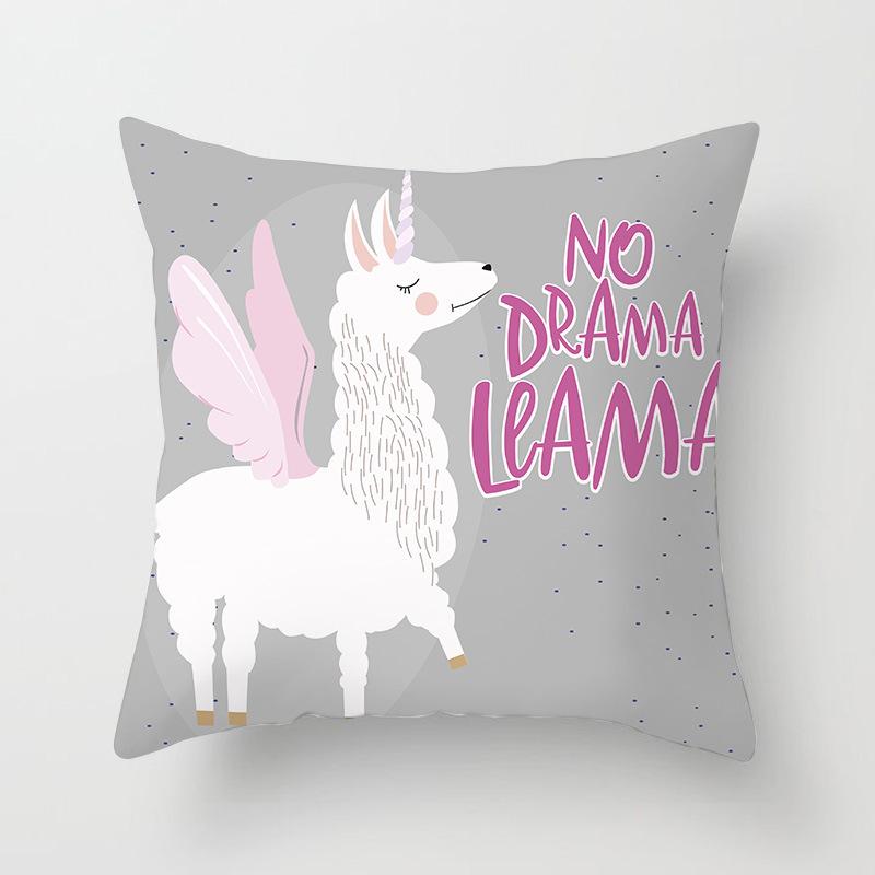 New Cartoon Alpaca Series Pillowcase Home Sofa Release Art Cushion Pillowcase Lazy People