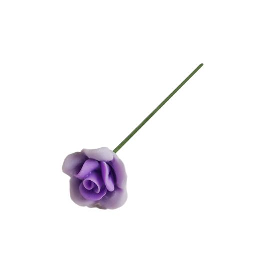 1:12 Flower Model Realistic Two-color Dollhouse Miniature Rose Flower for DIY Doll House Garden Decoration