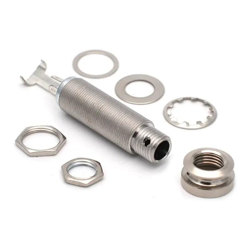 Premium Split Stereo Guitar Endpin Jacks 6.35mm Metal Connector for Acoustic Electric Guitars Easy Installation