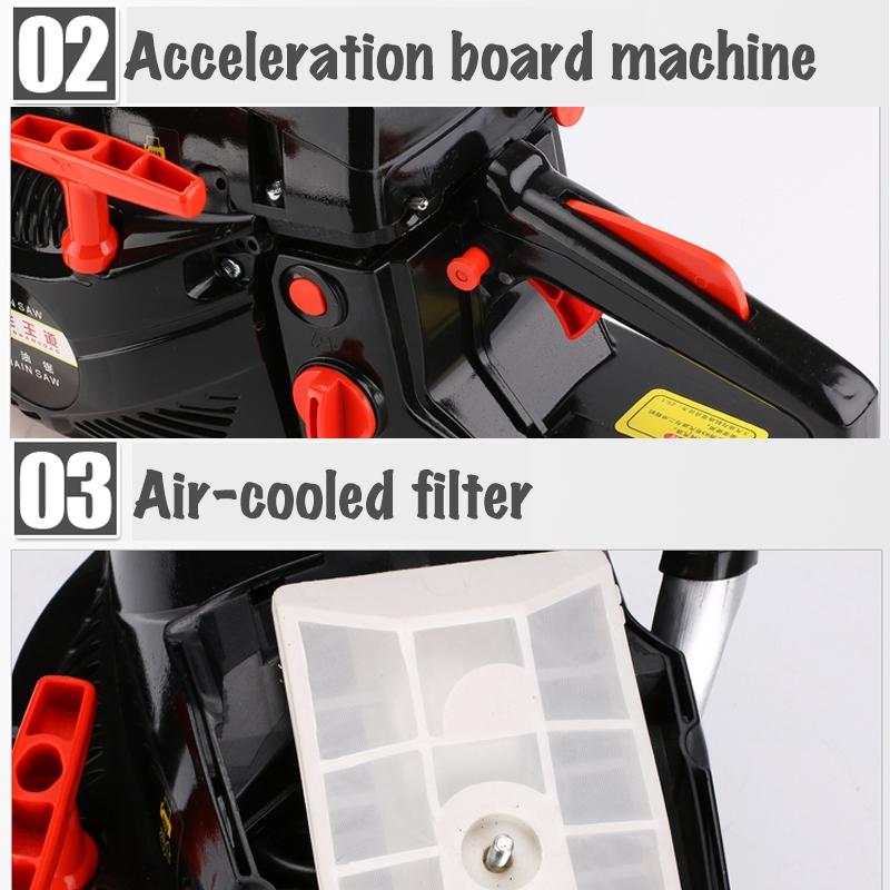 20 Inch 5000W Bar Gas Powered Chainsaw 62cc Engine Cycle Chain Saw for Woodworking Professional Gasoline Chainsaw