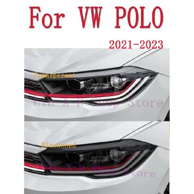 For Volkswagen VW POLO Accessories 2Pcs Car Headlight Protective Film Headlamp Restoration Transparent Black TPU Sticke