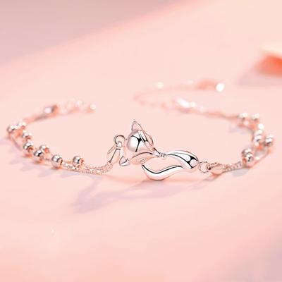 Pulseira de raposa para meninas, nova moda de verão, não pode esconder o mesmo estilo de presente de Sang Zhi para namorada no Qixi