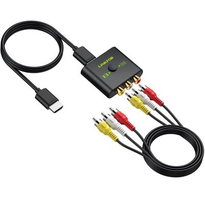LiNKFOR RCA To HDMI 1080P Compact and Lightweight AV To HDMI HDMI Adapter Compatible with Japanese Instruction Manual Converter, Compatible, 169/43