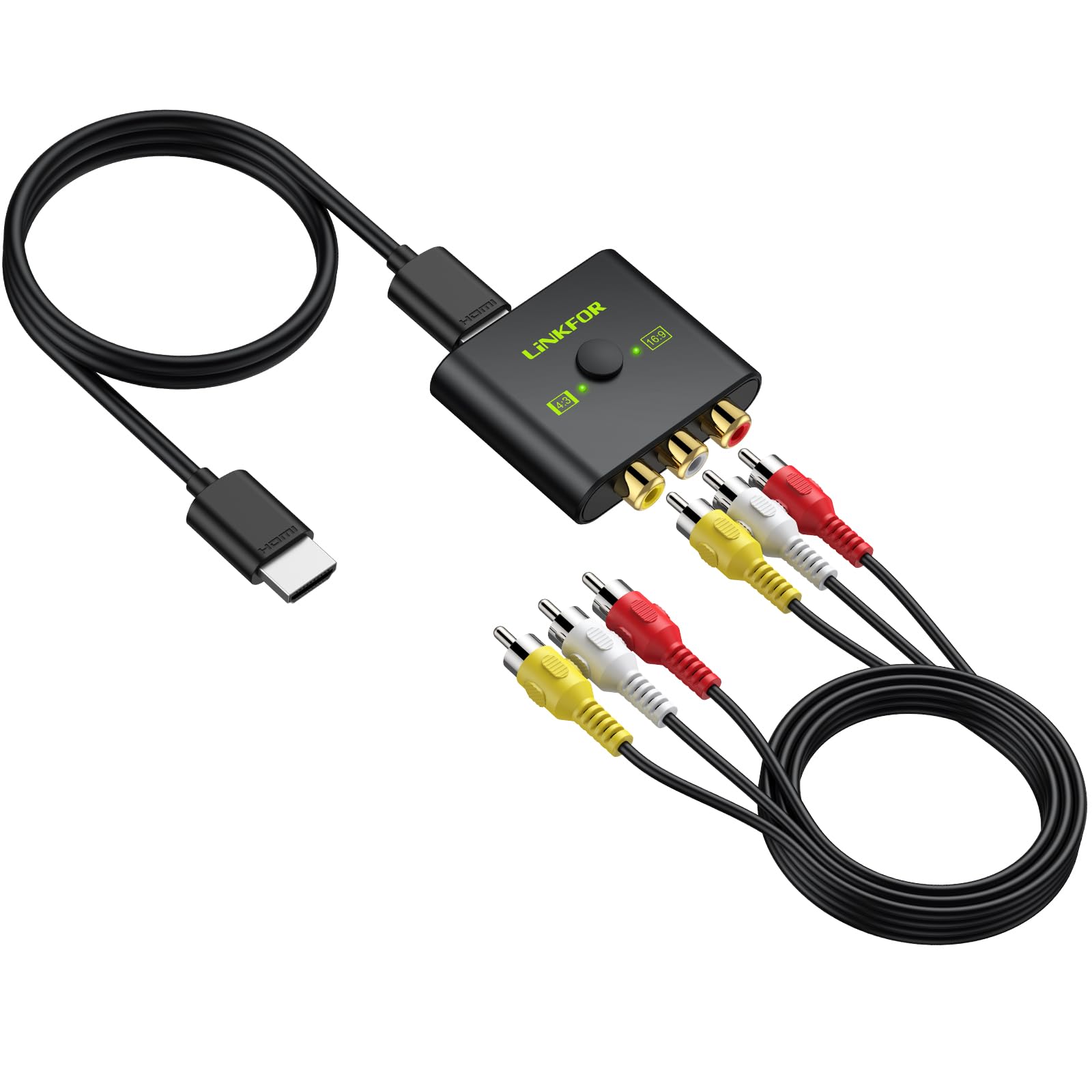 

LiNKFOR RCA to HDMI 1080P compact and lightweight AV to HDMI HDMI adapter compatible with Japanese instruction manual Converter, compatible, 169/43