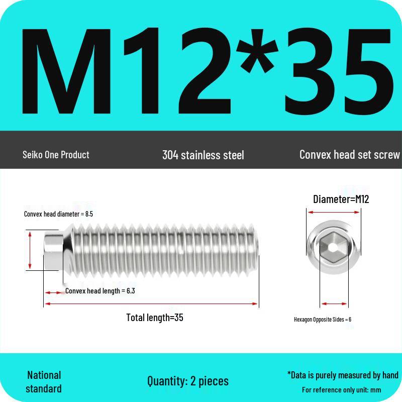 304 Stainless Steel Cup Point Grub Screw - Sizes M3 To M10