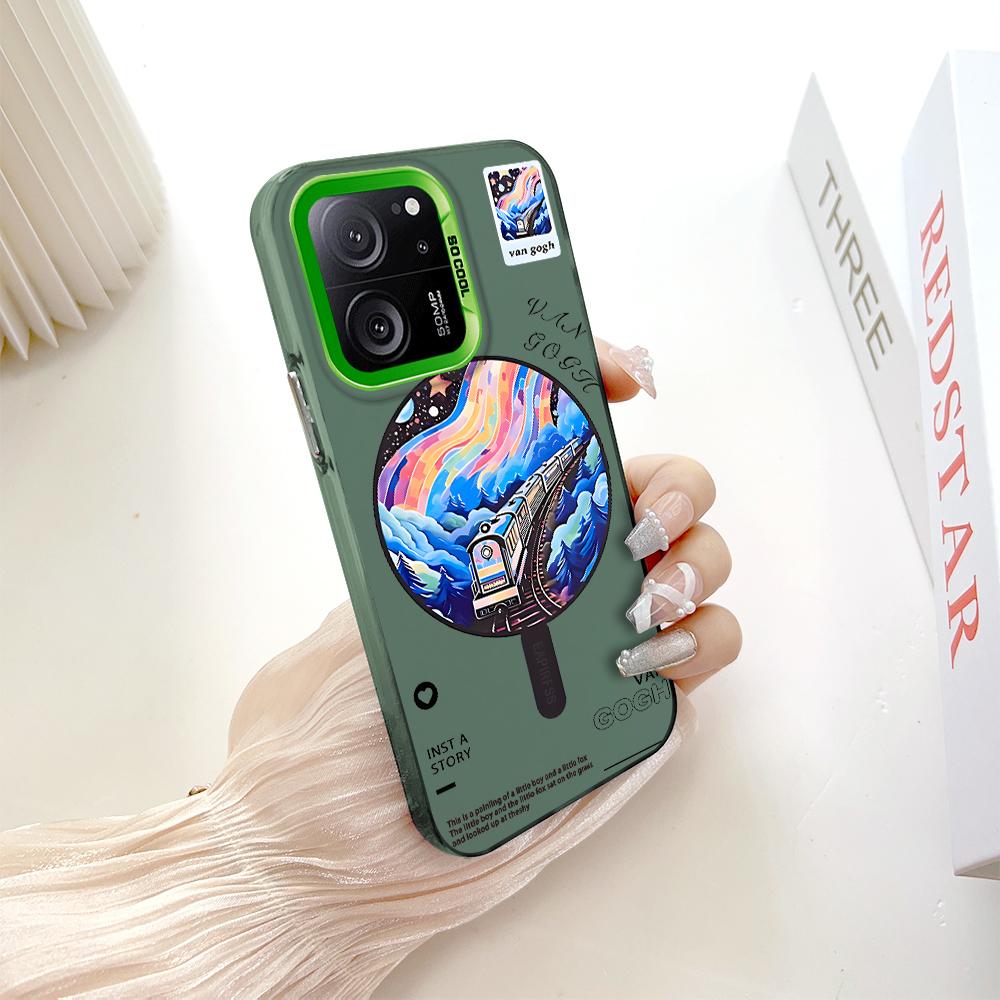 

Окрашенный узор, цветной серебристый, двухсторонний, жесткий, противоударный чехол для телефона Xiaomi Redmi Poco Xiaomi Poco X2 зелёный