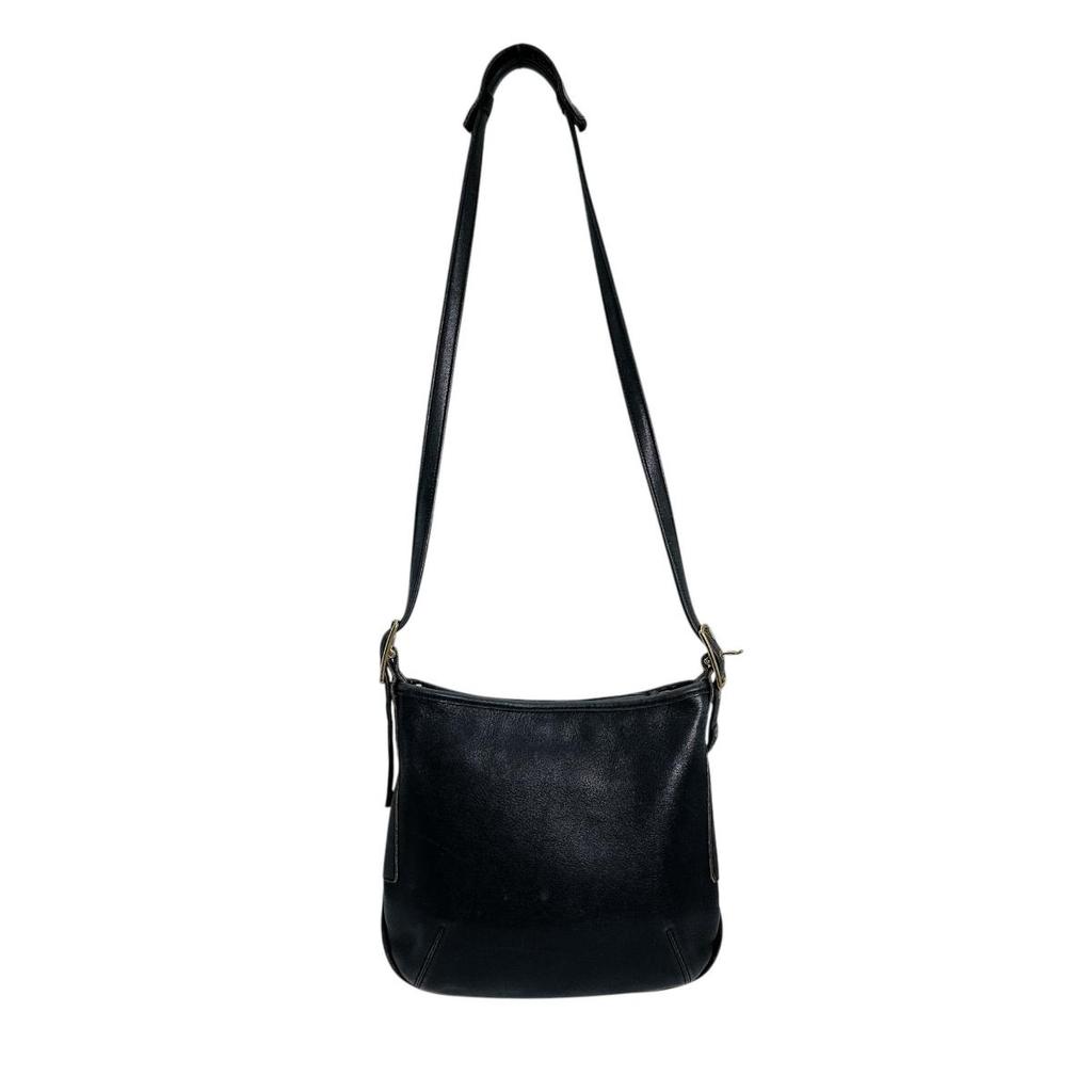 Coach Diagonal Crossing Shoulder Bag Leather Black Women K0D-9204 Used