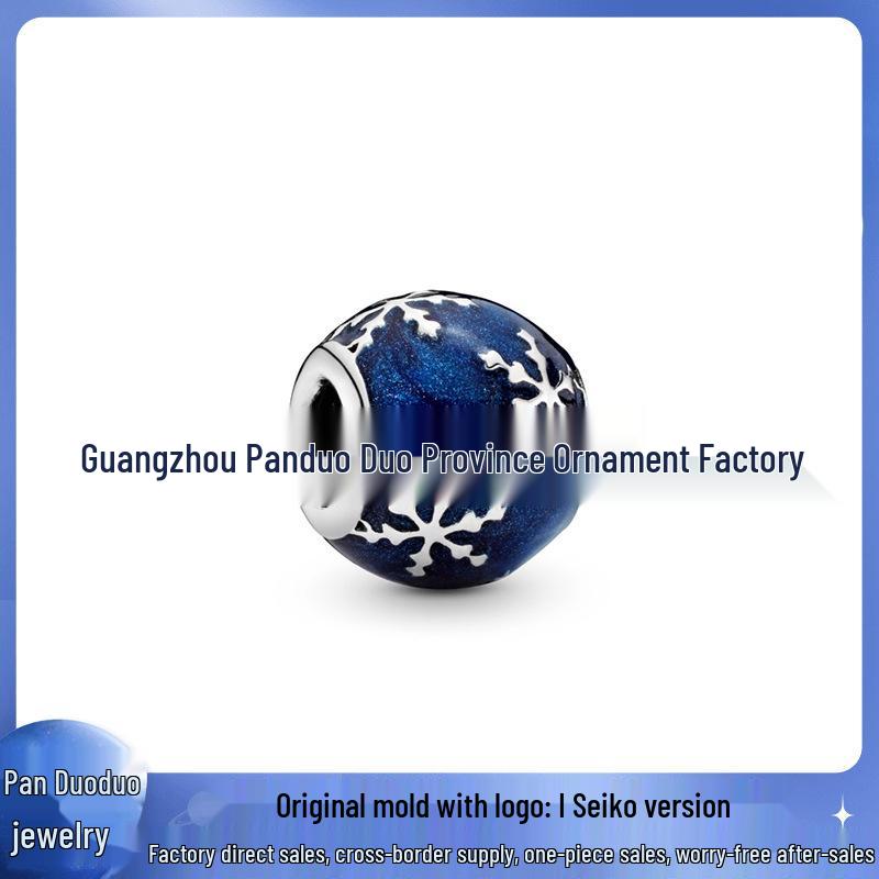 Pandora-Style White Copper Beads: Blue Series Heart of the Ocean & Dream Catcher Pendants