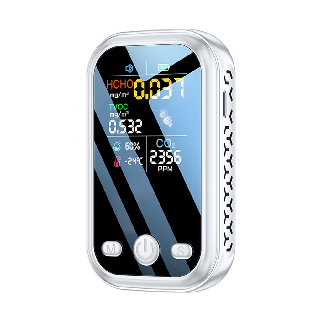 Portable Air Quality Monitor with CO2 Temperature & Humidity Detection Compact Indoor Air Quality Test for Homes Office