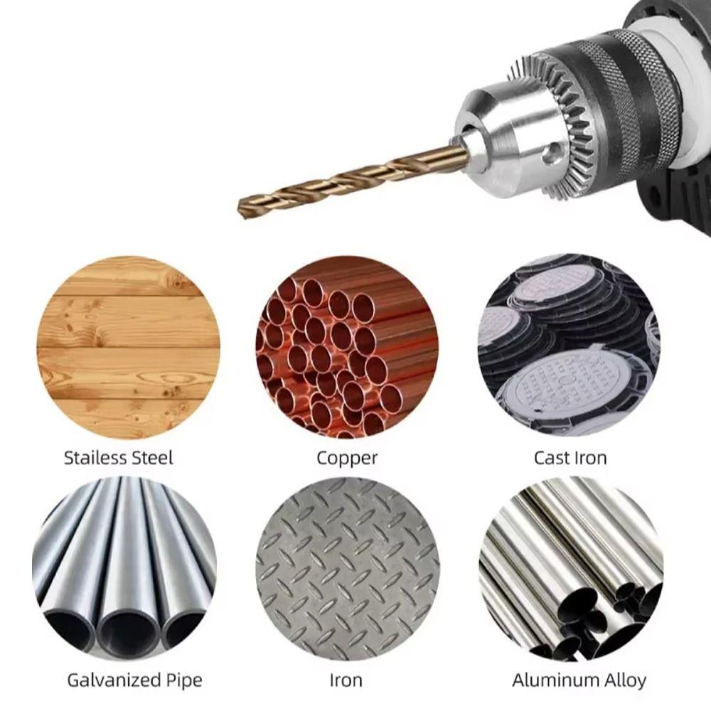 50Pcs/Set High Speed Steel Twist Drill Bit Set Woodworking Hole Opener Metal Wood Aluminum Drilling