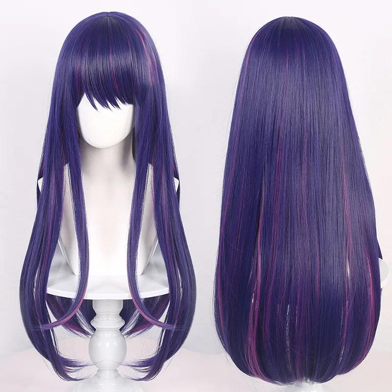 Anime Oshi No Ko Hoshino Ai Mor Peruk Cosplay Başlık Kız Lolita At Kuyruğu Isıya Dayanıklı Sentetik Peruk Aksesuarları Saç