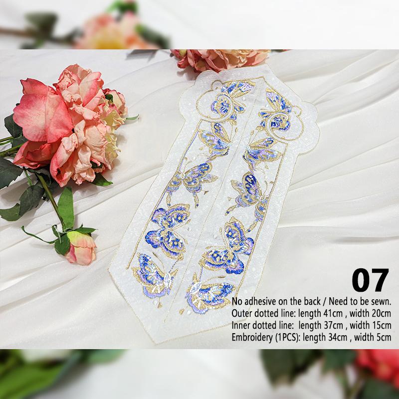1 Stück Stickerei-Aufnäher im chinesischen Stil Qipao Hanfu Kantenrock Kopfaufnäher DIY Robe Kleid Applikation Dekor Nähzubehör
