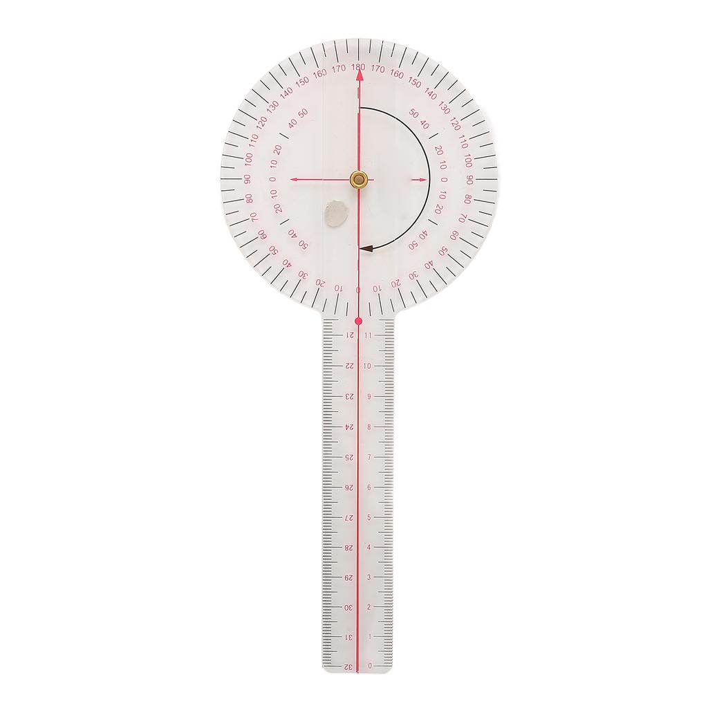 Kleines Gelenk-Goniometer, 360 Grad, klare Skala, Knie, Ellbogen, Finger, Goniometer-Werkzeug, transparent