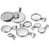 10 Stück/Los Edelstahl Cabochon 6-25mm Runde Fassung mit Verschluss für DIY Harz Anhänger Basis Setting Schmuckherstellung Zubehör