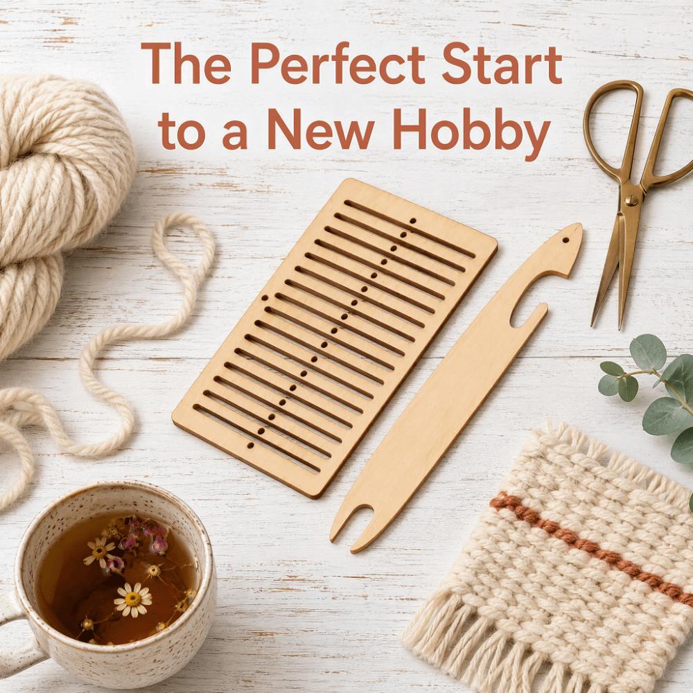 4pcs Wood Weaving Loom Kit Tapestry Comb Included Backstrap Weaving Set  For Beginners