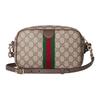 Gucci Ophidia Beschichtete Stoff Schultertasche Klein Damen Beige Dunkelbraun