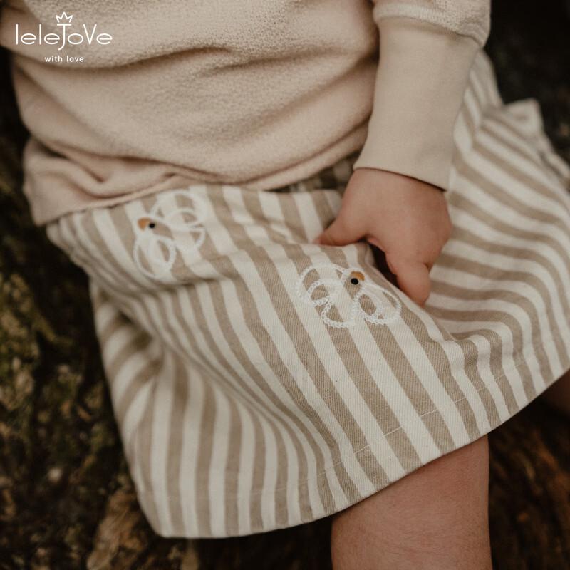 LELE JOVE Girls  Retro Striped Denim A-Line Skirt 100