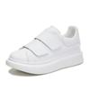Fashion Mens Casual White Shoes Genuine Leather Flats Shoe Street Style Women's Stylish Platform Sneakers Hook Loop Designer Footwear
