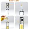Pack Of 2 Oil Sprayer Bottles - Glass Bottle Vinegar Dispenser - With Scale, With Pastry Brush, Cleaning Brush And Oil Funnel (100ml)
