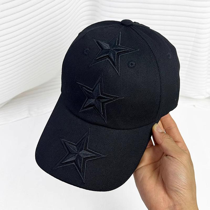 American Niche Retro Embroidered Five Pointed Star Baseball Cap Wide Brim Men and Women Showing Their Faces Small Hip Hop Personality Baseball Cap