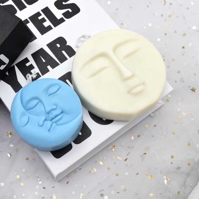 Silicone Mold for Moon and Sun Face Candles and Ornaments