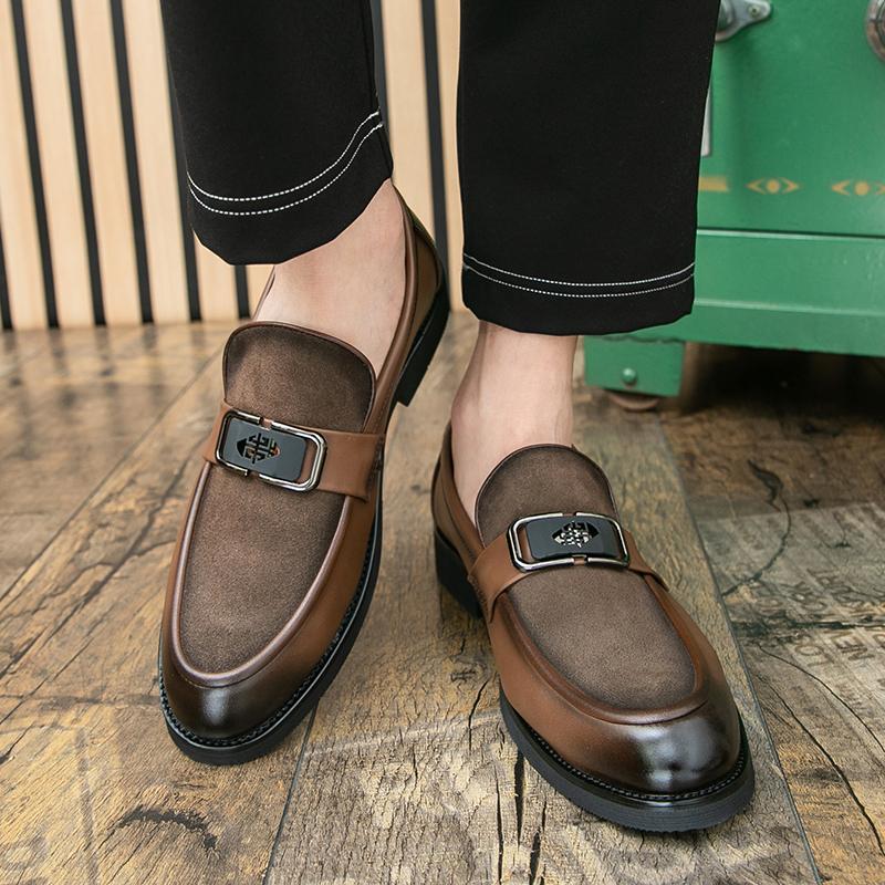 Men's Leather Slip-on Shoes Business Dress Shoes Formal Casual Loafer Oxford Wedding Shoes