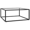 Day and Night - Day and Night Black Coffee Table with Tempered Glass 80x80x35 Cm