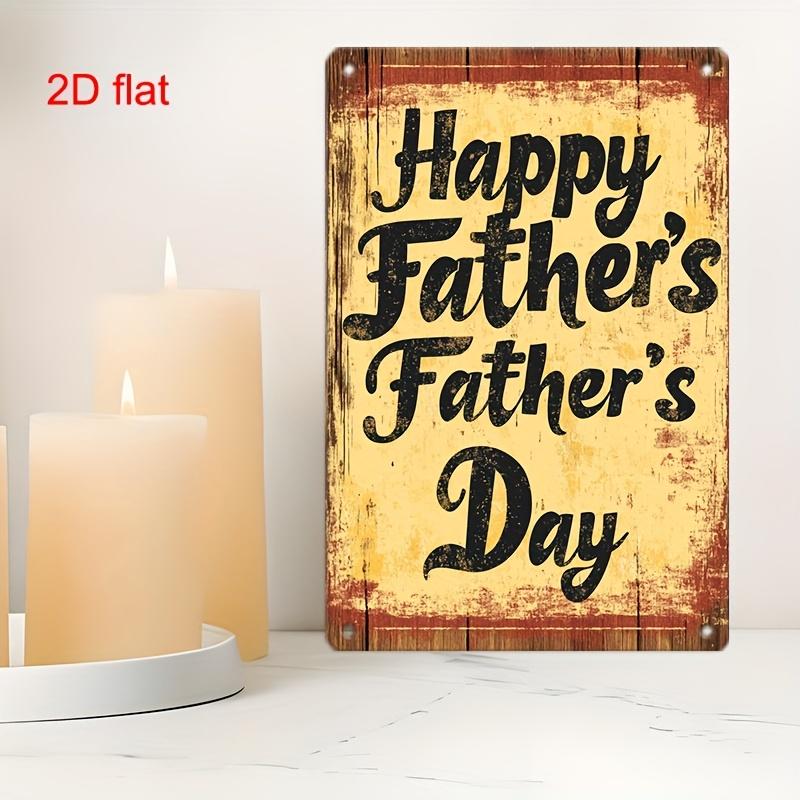 2D Flat, 1pc Retro Metal Father's Day Wall Sign - Vintage Rustic Decor with Pre-Drilled Holes, Durable Indoor/Outdoor Decoration