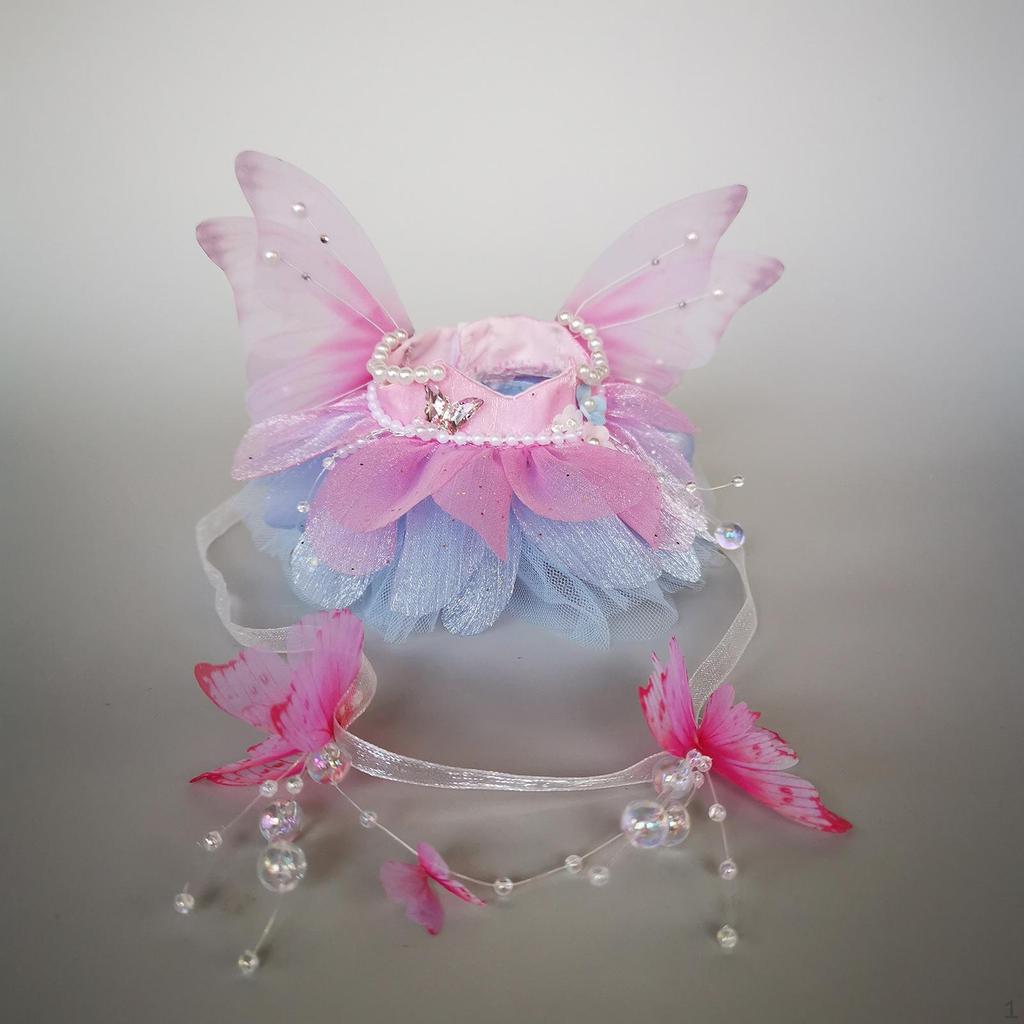 15-17cm Doll Clothing Set with Fairy Dress and Hair Accessory for Plush Dolls
