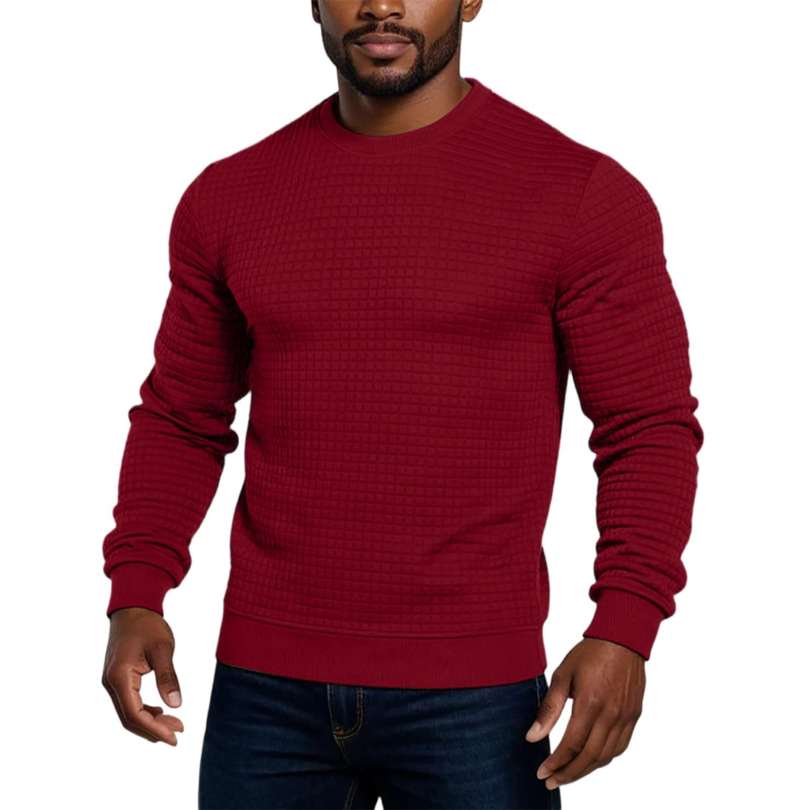 

Мужская однотонная куртка со стойкой и модными маленькими квадратами S винный